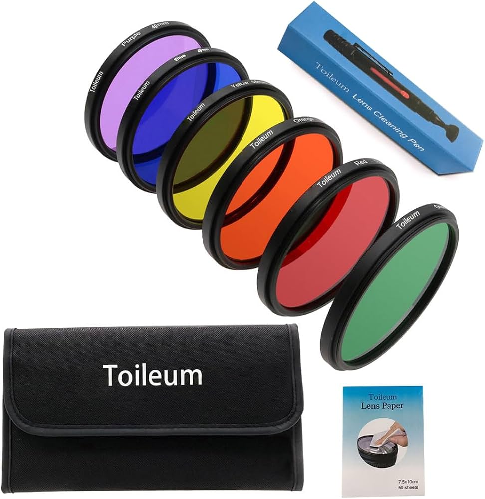 Amazon | Toileum 49mm 6pcsフルカラーレンズフィルターセット 49MM